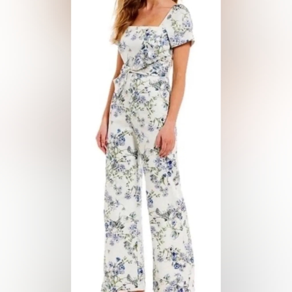 Antonio Melani sz 14 white pansy floral jumpsuit